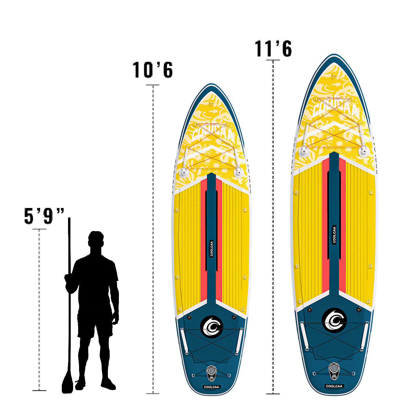 Coolcaa Gold Coast Inflatable stand up paddle board