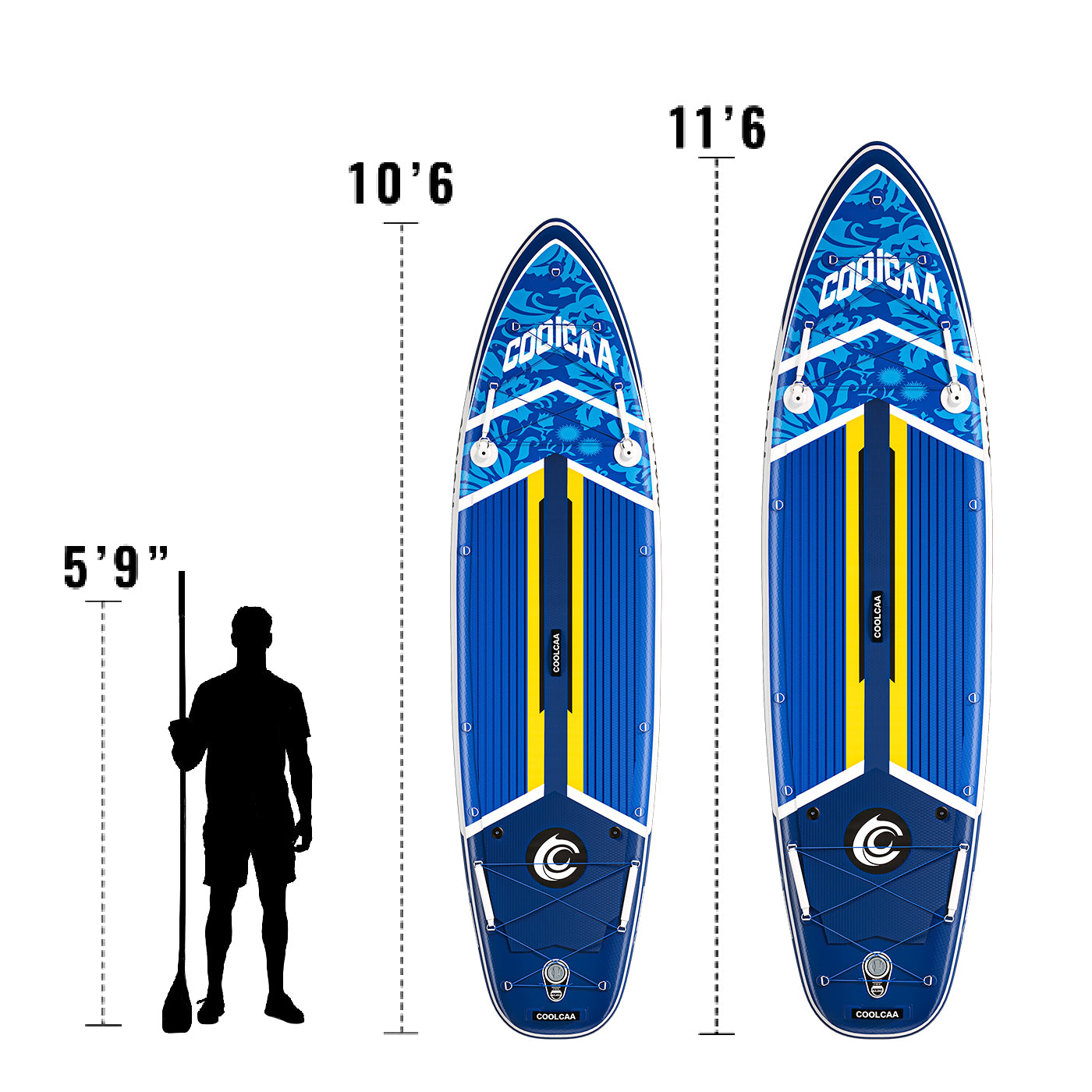 10\'6/11\'6 Inflatable Explorer Up Coolcaa Board Stand Paddle 