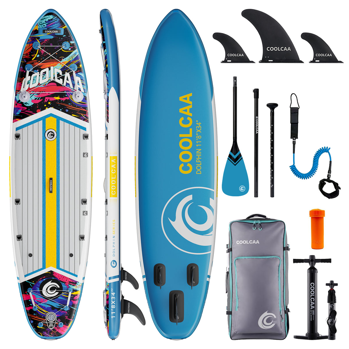 Coolcaa Cosmic Splash 11'8” Perfect Beginner Inflatable SUP Board