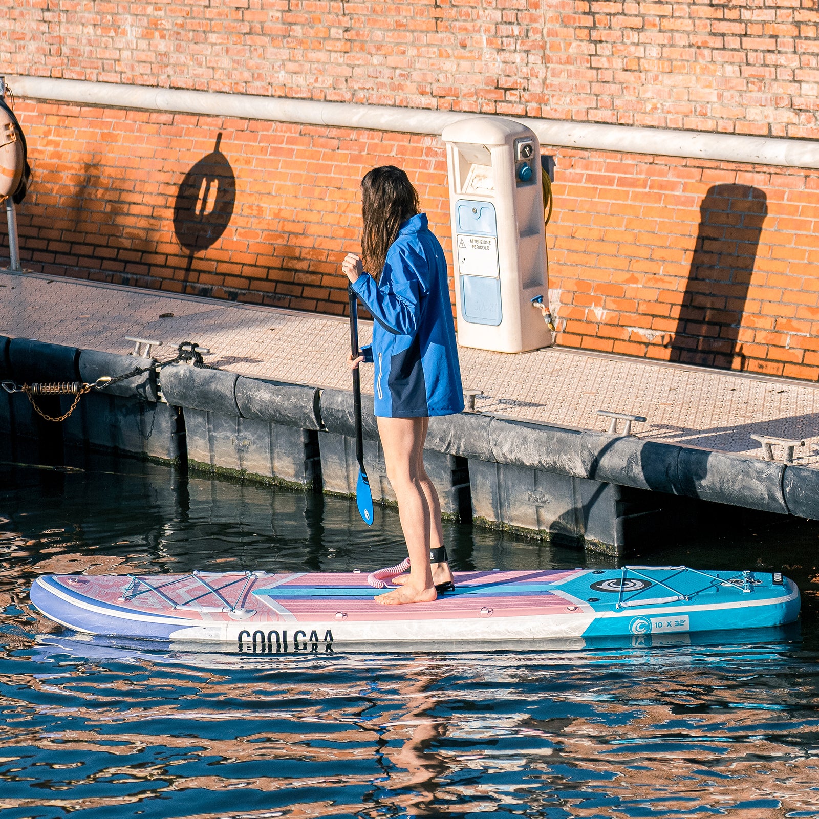 traveling around cities on paddle boards