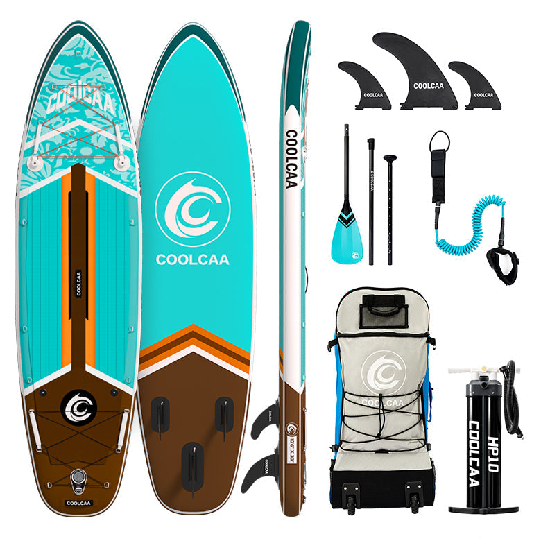 Coolcaa 10’6/11’6 Cruiser Inflatable Paddle Board Package with Carbon Paddle